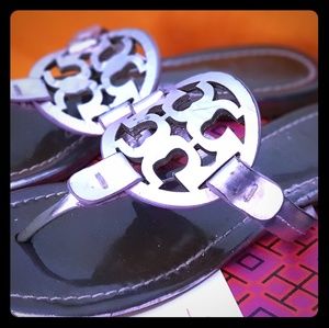 Preloved Tory Burch Miller Mirror Metallic Sandals